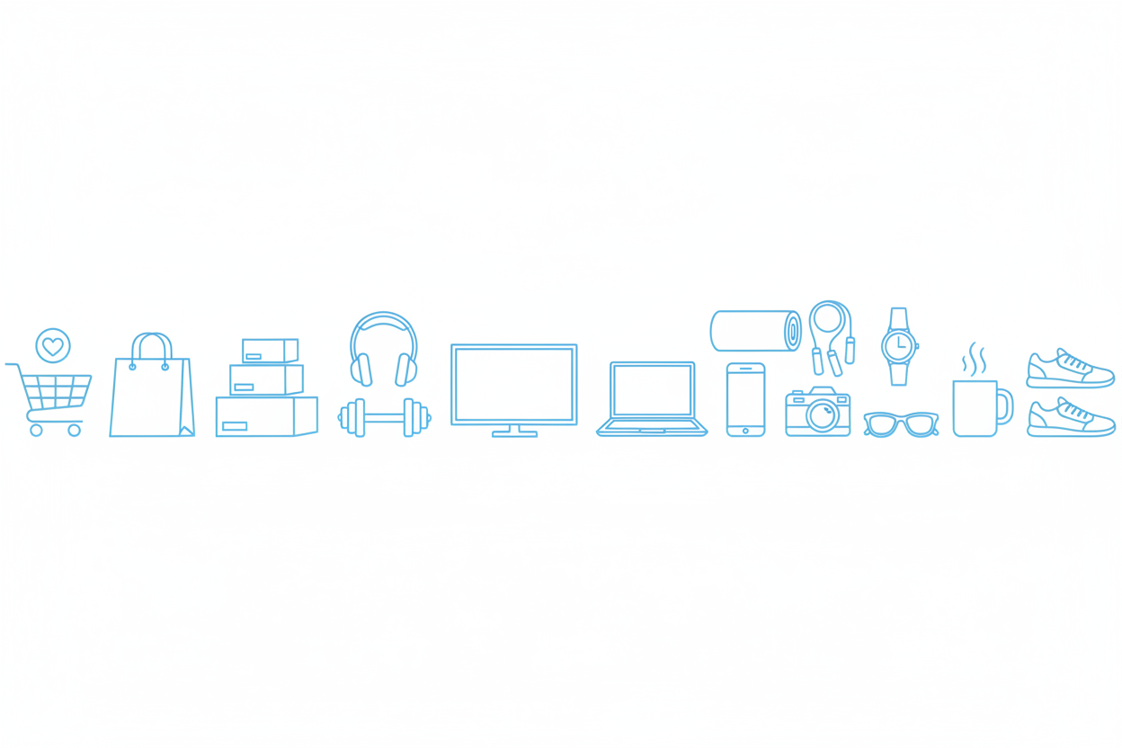 Sky Blue Shopping Items Banner